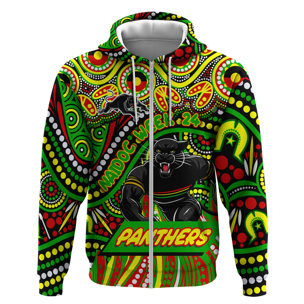 Custom Australia NAIDOC Week 2024 Zip Hoodie Penrith Panthers Mascot Keep The Fire Burning