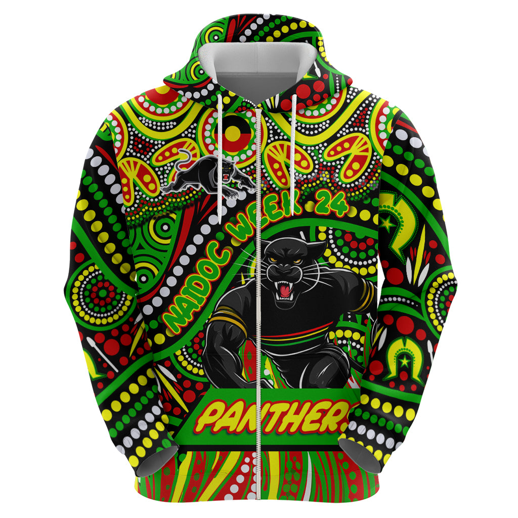 Custom Australia NAIDOC Week 2024 Zip Hoodie Penrith Panthers Mascot Keep The Fire Burning