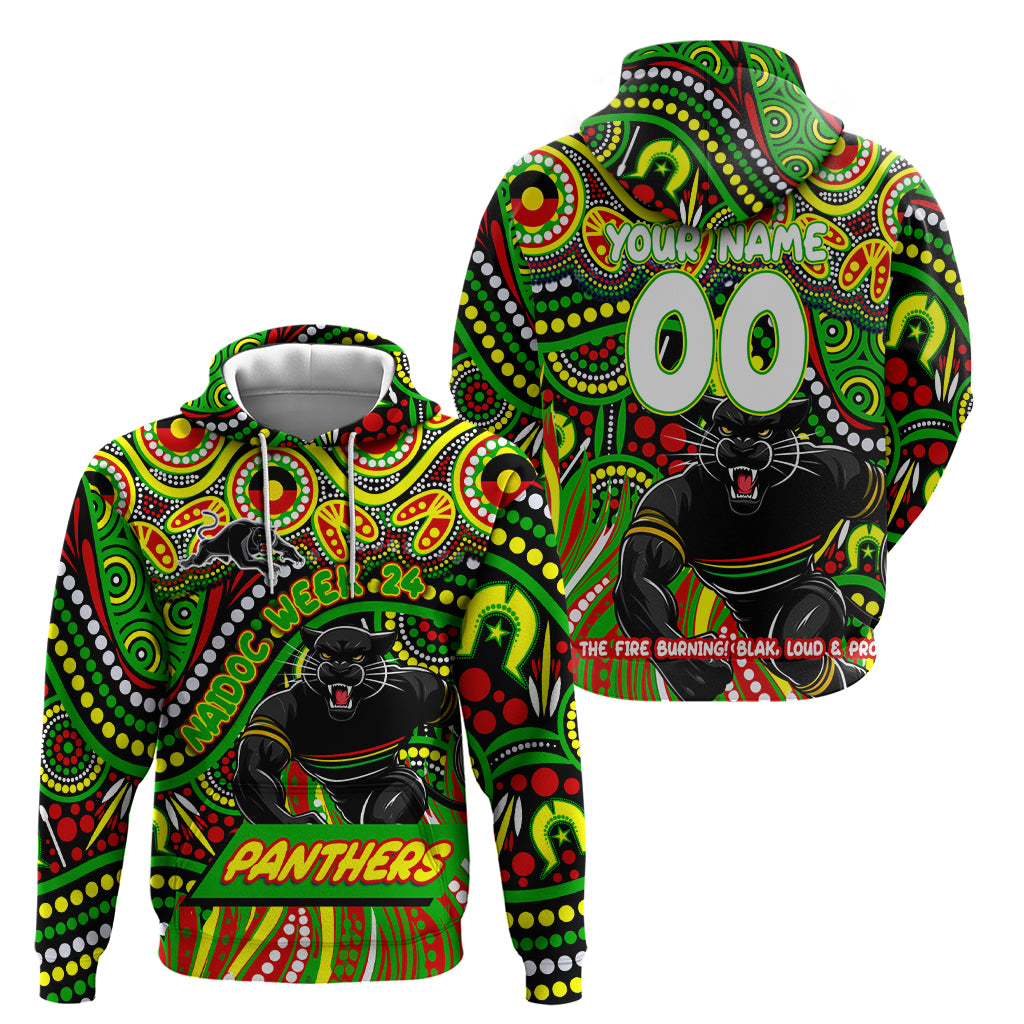 Custom Australia NAIDOC Week 2024 Zip Hoodie Penrith Panthers Mascot Keep The Fire Burning
