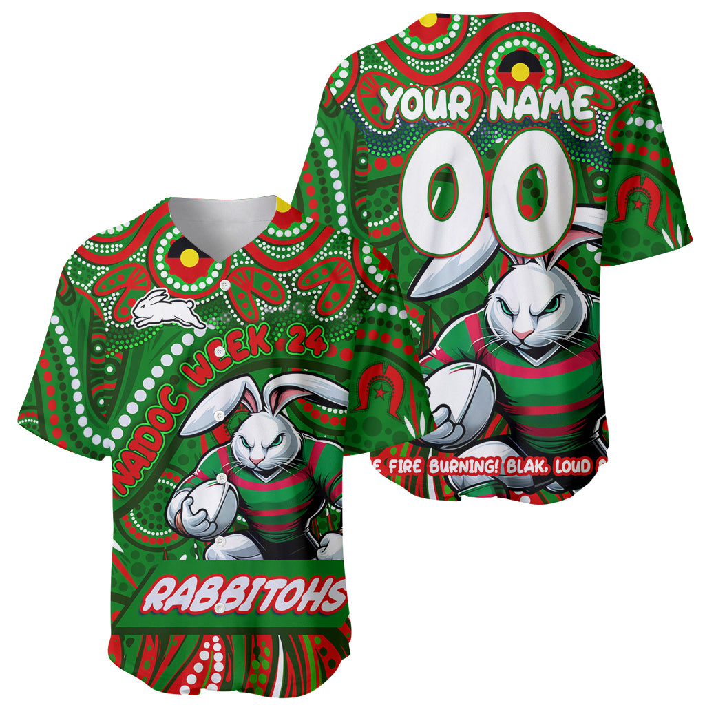 Custom Australia NAIDOC Week 2024 Baseball Jersey Rabbitohs Mascot Keep The Fire Burning