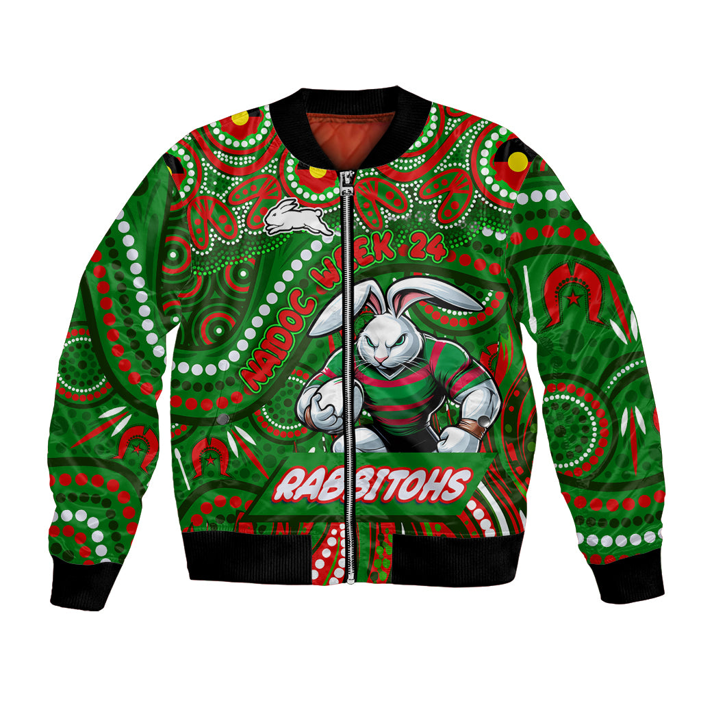 Custom Australia NAIDOC Week 2024 Bomber Jacket Rabbitohs Mascot Keep The Fire Burning
