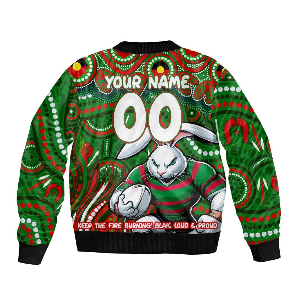 Custom Australia NAIDOC Week 2024 Bomber Jacket Rabbitohs Mascot Keep The Fire Burning