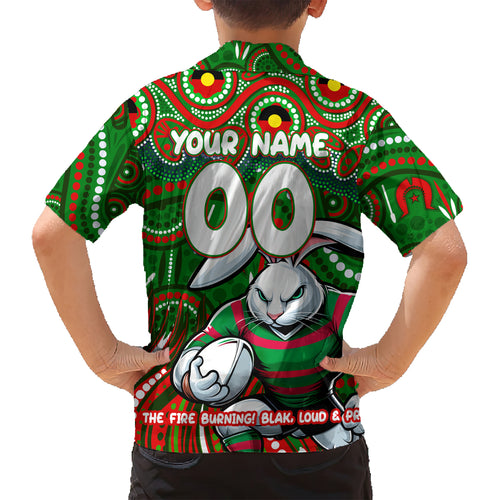 Custom Australia NAIDOC Week 2024 Hawaiian Shirt Rabbitohs Mascot Keep The Fire Burning