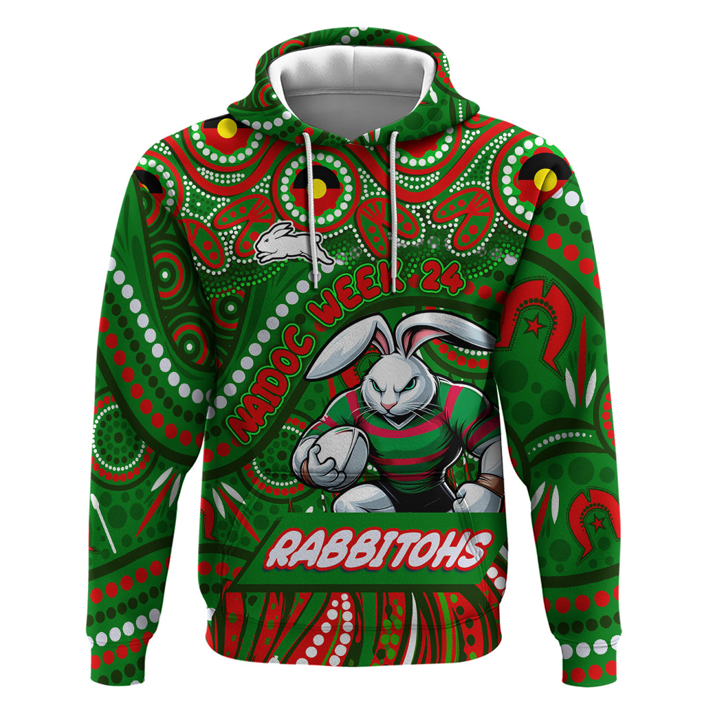 Custom Australia NAIDOC Week 2024 Hoodie Rabbitohs Mascot Keep The Fire Burning