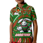 Custom Australia NAIDOC Week 2024 Kid Polo Shirt Rabbitohs Mascot Keep The Fire Burning