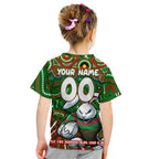 Custom Australia NAIDOC Week 2024 Kid T Shirt Rabbitohs Mascot Keep The Fire Burning