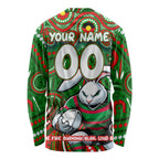 Custom Australia NAIDOC Week 2024 Long Sleeve Shirt Rabbitohs Mascot Keep The Fire Burning