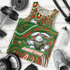 Custom Australia NAIDOC Week 2024 Men Tank Top Rabbitohs Mascot Keep The Fire Burning