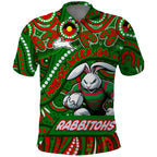 Custom Australia NAIDOC Week 2024 Polo Shirt Rabbitohs Mascot Keep The Fire Burning