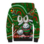 Custom Australia NAIDOC Week 2024 Sherpa Hoodie Rabbitohs Mascot Keep The Fire Burning