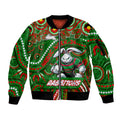 Custom Australia NAIDOC Week 2024 Sleeve Zip Bomber Jacket Rabbitohs Mascot Keep The Fire Burning