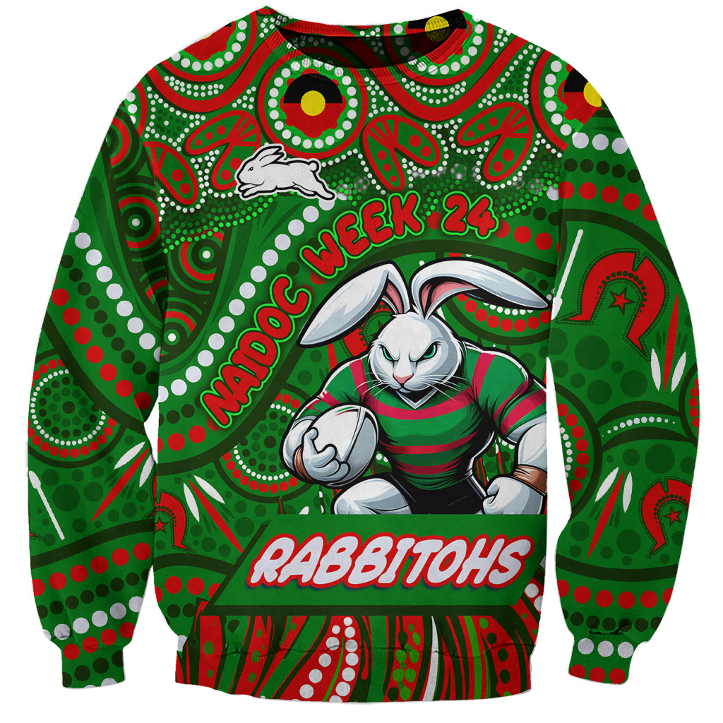 Custom Australia NAIDOC Week 2024 Sweatshirt Rabbitohs Mascot Keep The Fire Burning