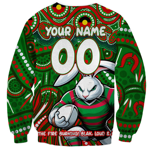 Custom Australia NAIDOC Week 2024 Sweatshirt Rabbitohs Mascot Keep The Fire Burning