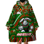 Custom Australia NAIDOC Week 2024 Wearable Blanket Hoodie Rabbitohs Mascot Keep The Fire Burning
