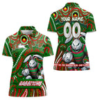 Custom Australia NAIDOC Week 2024 Women Polo Shirt Rabbitohs Mascot Keep The Fire Burning