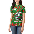 Custom Australia NAIDOC Week 2024 Women Polo Shirt Rabbitohs Mascot Keep The Fire Burning