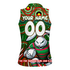Custom Australia NAIDOC Week 2024 Women Sleeveless Polo Shirt Rabbitohs Mascot Keep The Fire Burning
