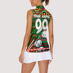 Custom Australia NAIDOC Week 2024 Women Sleeveless Polo Shirt Rabbitohs Mascot Keep The Fire Burning