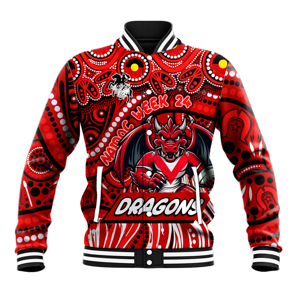 Custom Australia NAIDOC Week 2024 Baseball Jacket Dragons Mascot Keep The Fire Burning