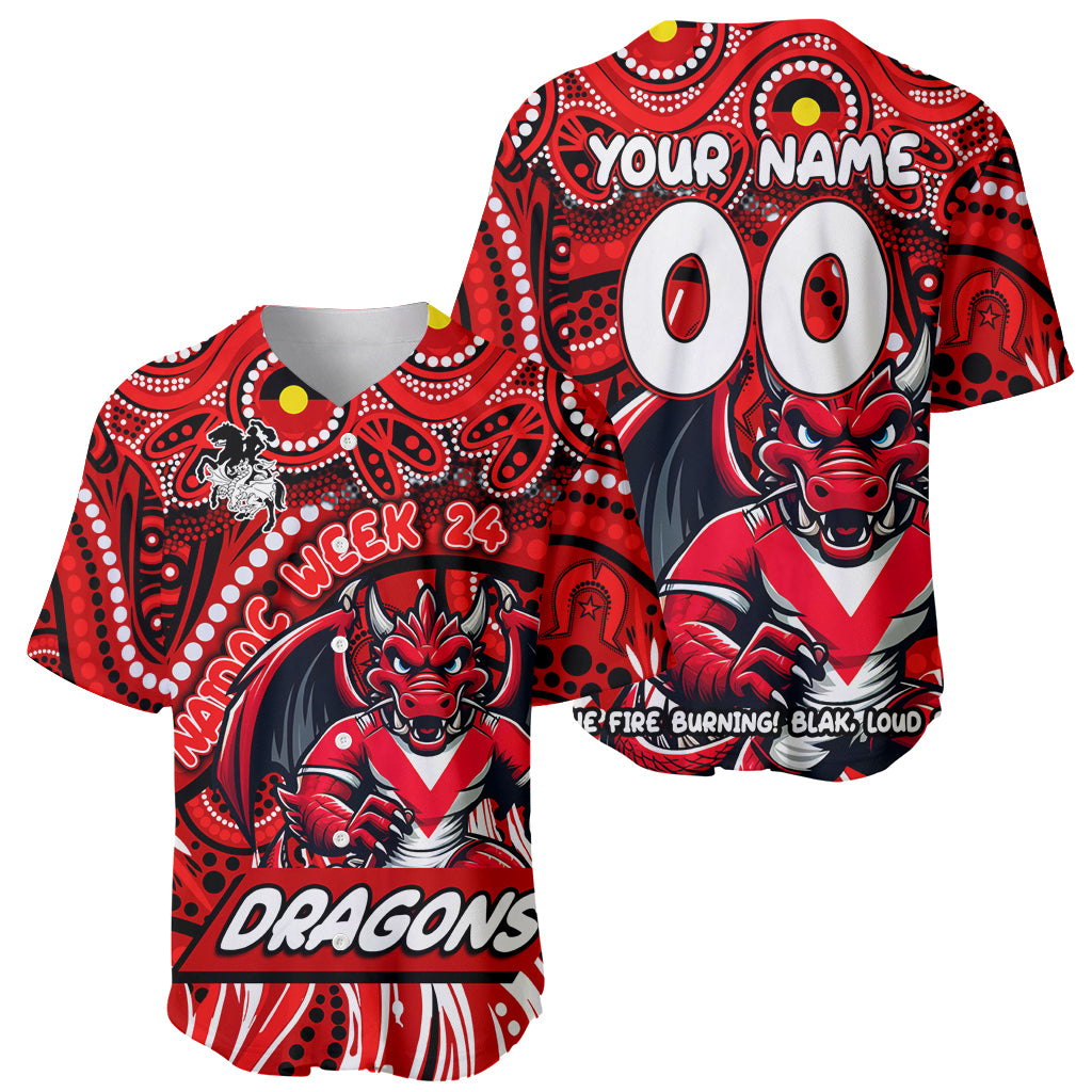 Custom Australia NAIDOC Week 2024 Baseball Jersey Dragons Mascot Keep The Fire Burning