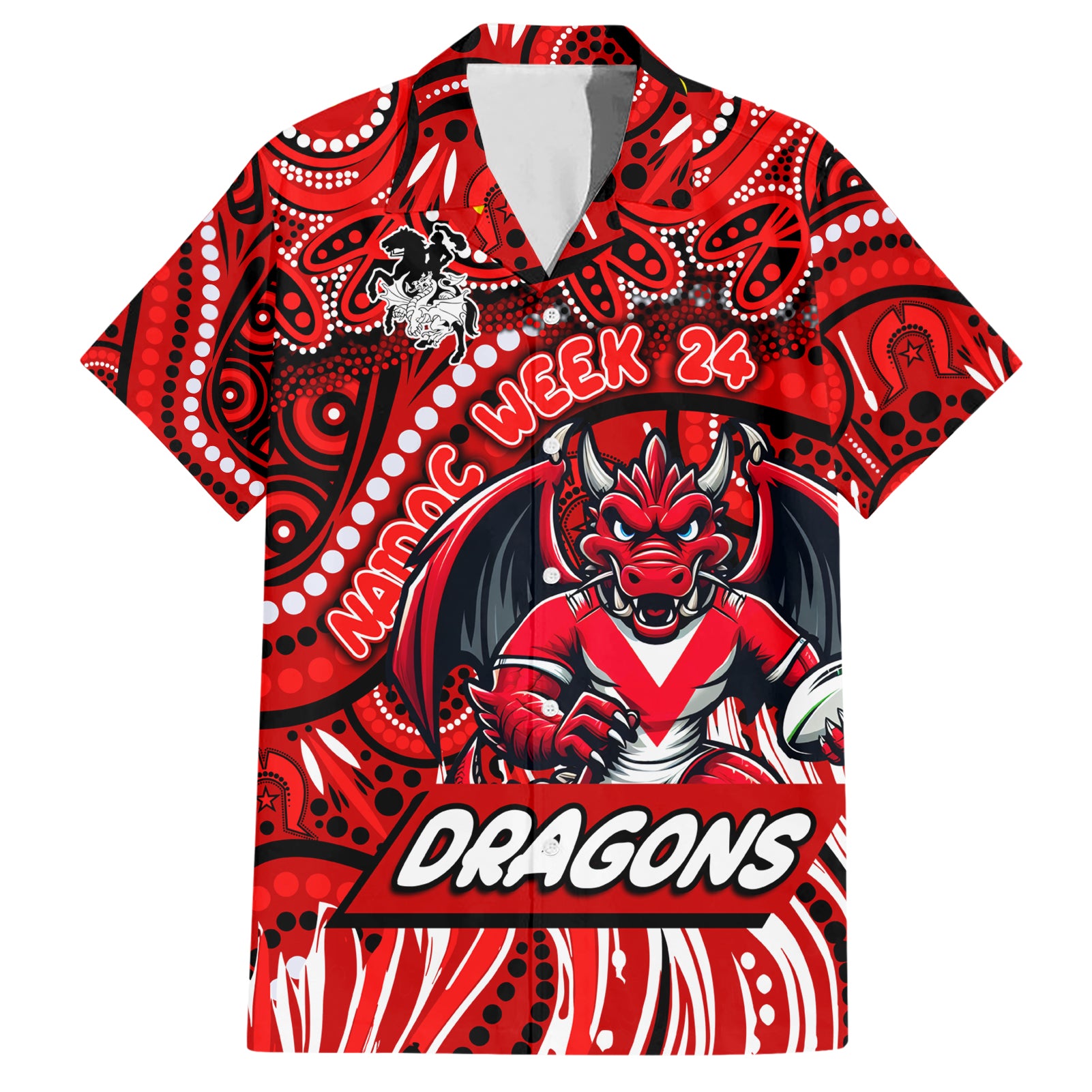 Custom Australia NAIDOC Week 2024 Hawaiian Shirt Dragons Mascot Keep The Fire Burning