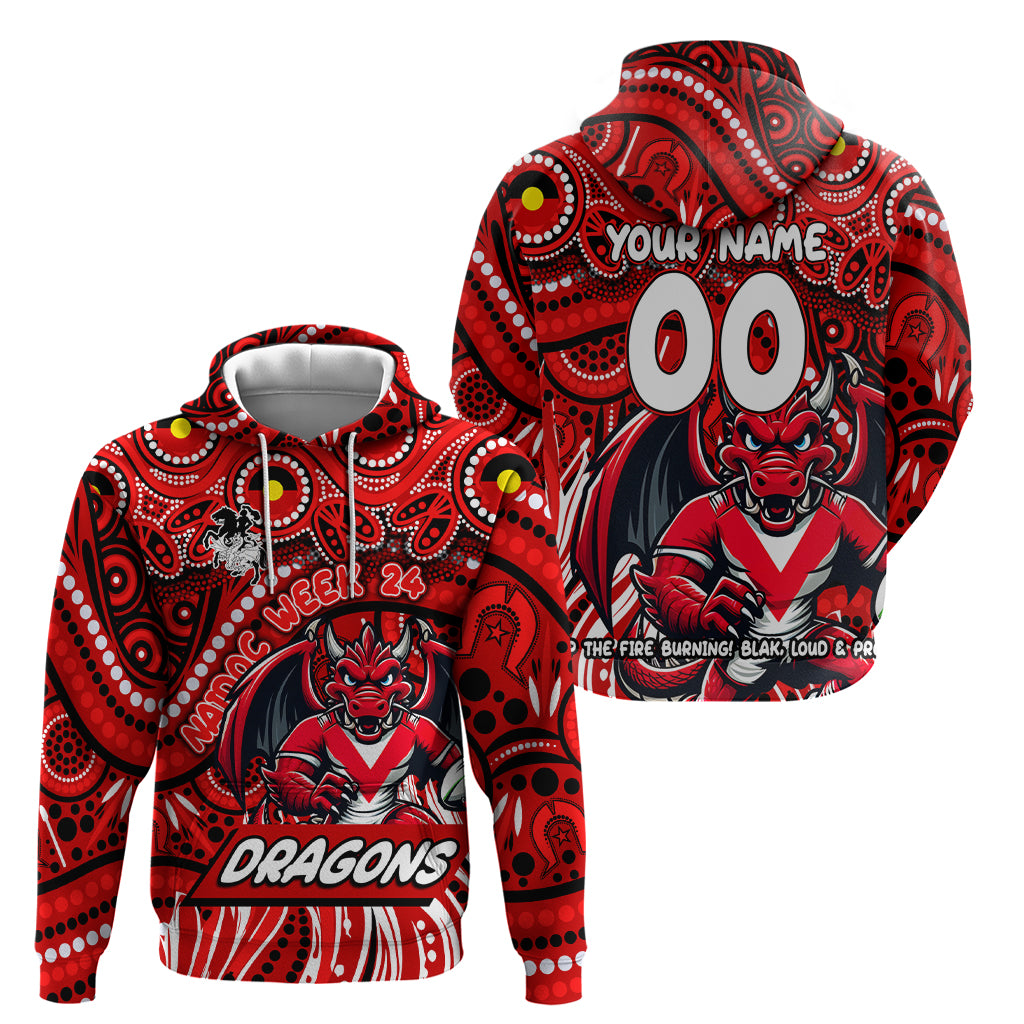 Custom Australia NAIDOC Week 2024 Hoodie Dragons Mascot Keep The Fire Burning