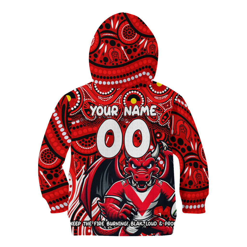 Custom Australia NAIDOC Week 2024 Kid Hoodie Dragons Mascot Keep The Fire Burning