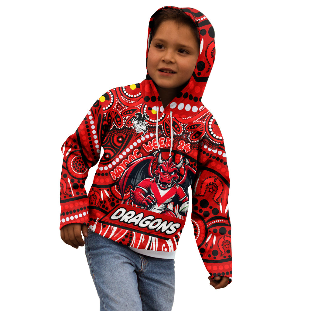 Custom Australia NAIDOC Week 2024 Kid Hoodie Dragons Mascot Keep The Fire Burning