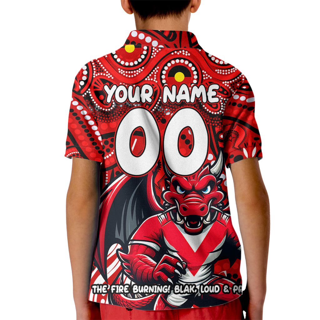 Custom Australia NAIDOC Week 2024 Kid Polo Shirt Dragons Mascot Keep The Fire Burning