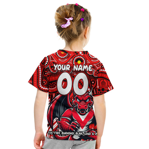 Custom Australia NAIDOC Week 2024 Kid T Shirt Dragons Mascot Keep The Fire Burning