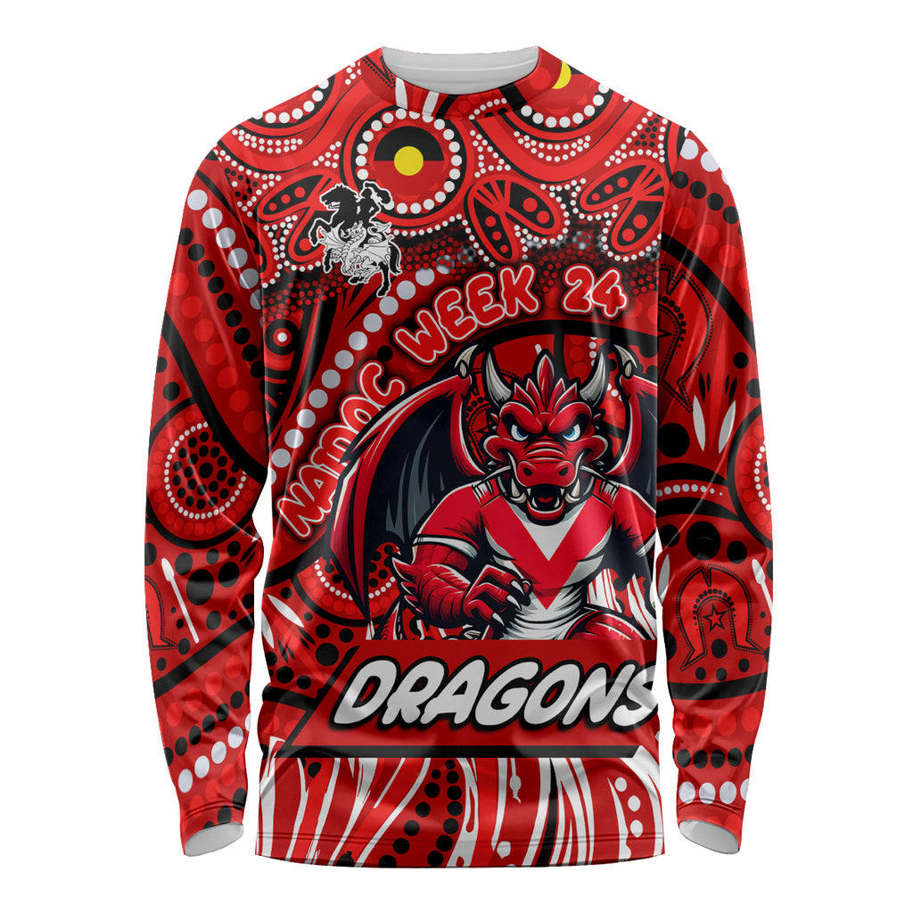 Custom Australia NAIDOC Week 2024 Long Sleeve Shirt Dragons Mascot Keep The Fire Burning