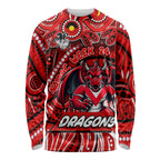 Custom Australia NAIDOC Week 2024 Long Sleeve Shirt Dragons Mascot Keep The Fire Burning