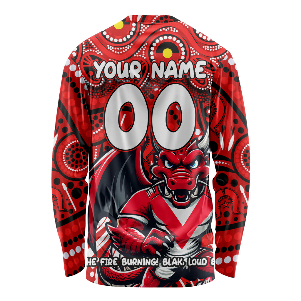 Custom Australia NAIDOC Week 2024 Long Sleeve Shirt Dragons Mascot Keep The Fire Burning