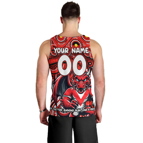 Custom Australia NAIDOC Week 2024 Men Tank Top Dragons Mascot Keep The Fire Burning