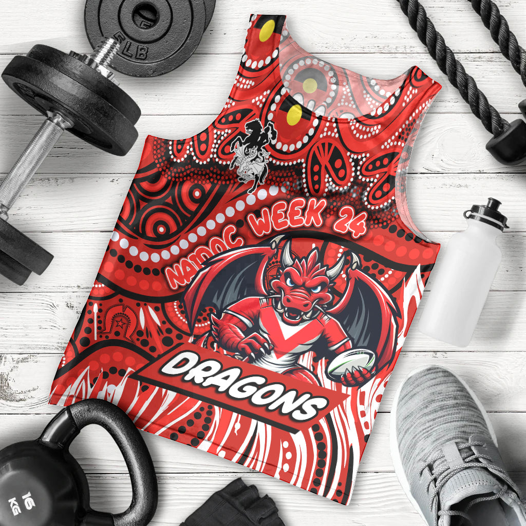 Custom Australia NAIDOC Week 2024 Men Tank Top Dragons Mascot Keep The Fire Burning