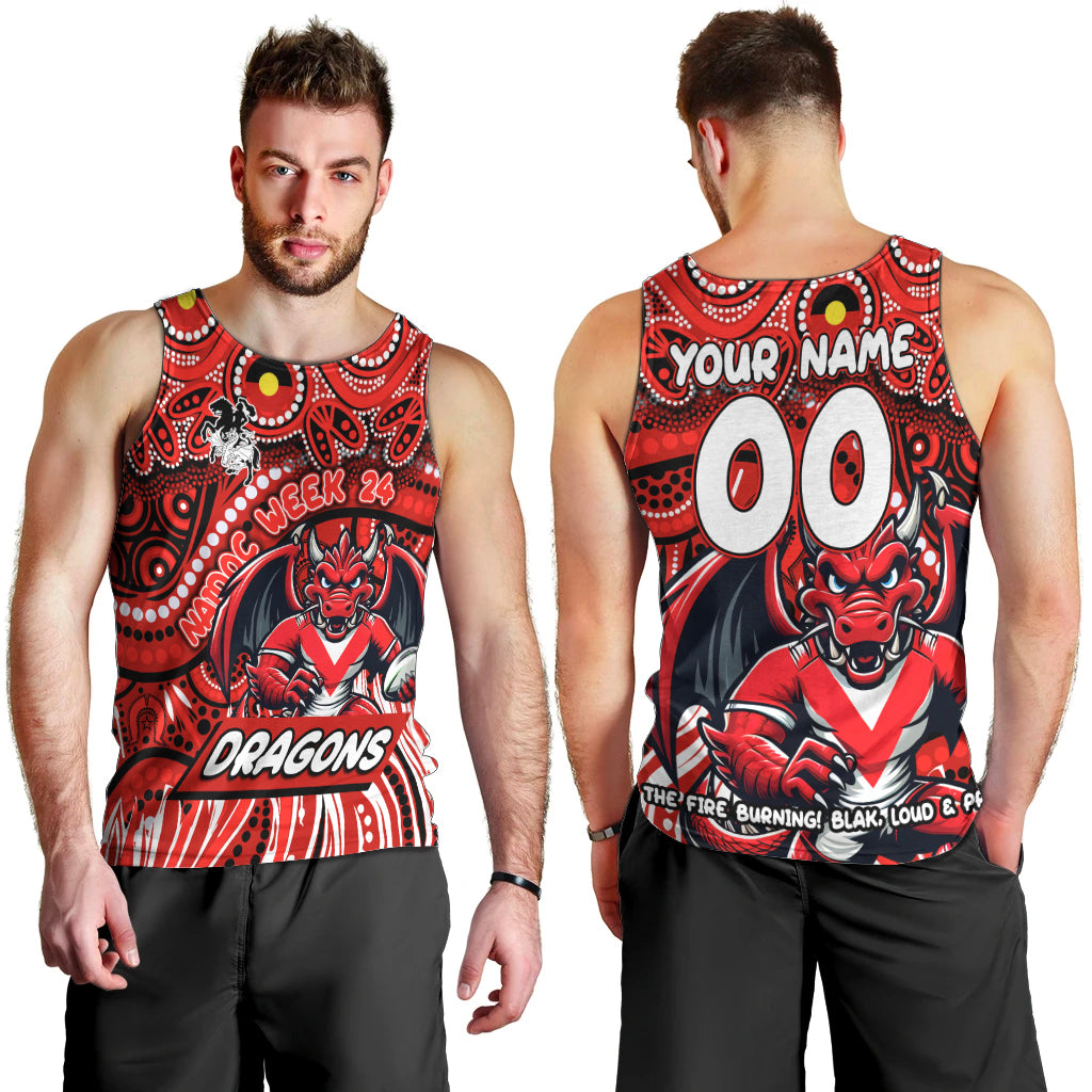 Custom Australia NAIDOC Week 2024 Men Tank Top Dragons Mascot Keep The Fire Burning