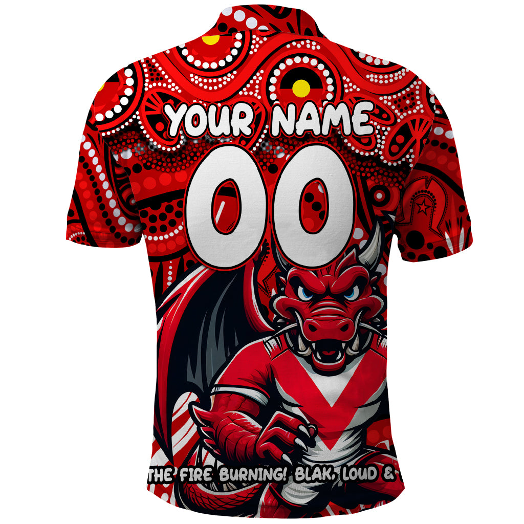 Custom Australia NAIDOC Week 2024 Polo Shirt Dragons Mascot Keep The Fire Burning