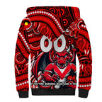 Custom Australia NAIDOC Week 2024 Sherpa Hoodie Dragons Mascot Keep The Fire Burning