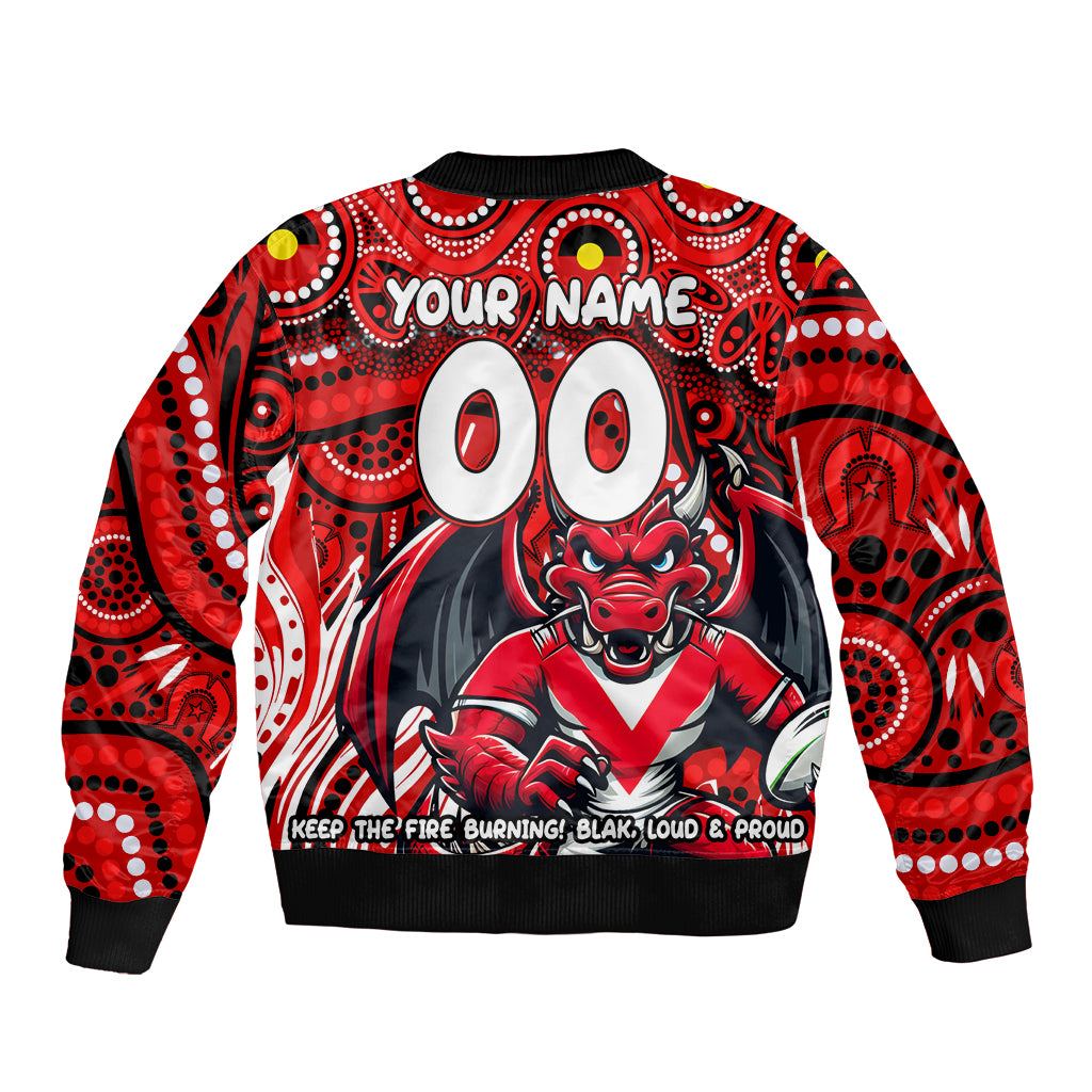Custom Australia NAIDOC Week 2024 Sleeve Zip Bomber Jacket Dragons Mascot Keep The Fire Burning