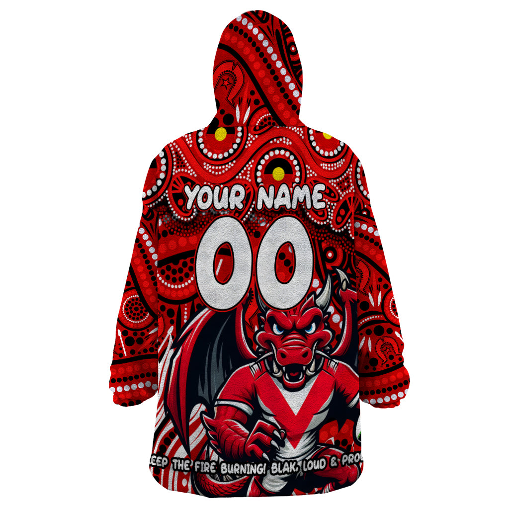 Custom Australia NAIDOC Week 2024 Wearable Blanket Hoodie Dragons Mascot Keep The Fire Burning