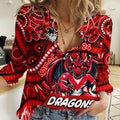 Custom Australia NAIDOC Week 2024 Women Casual Shirt Dragons Mascot Keep The Fire Burning