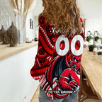 Custom Australia NAIDOC Week 2024 Women Casual Shirt Dragons Mascot Keep The Fire Burning