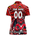 Custom Australia NAIDOC Week 2024 Women Polo Shirt Dragons Mascot Keep The Fire Burning
