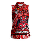 Custom Australia NAIDOC Week 2024 Women Sleeveless Polo Shirt Dragons Mascot Keep The Fire Burning