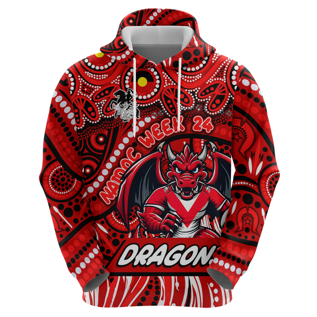 Custom Australia NAIDOC Week 2024 Zip Hoodie Dragons Mascot Keep The Fire Burning