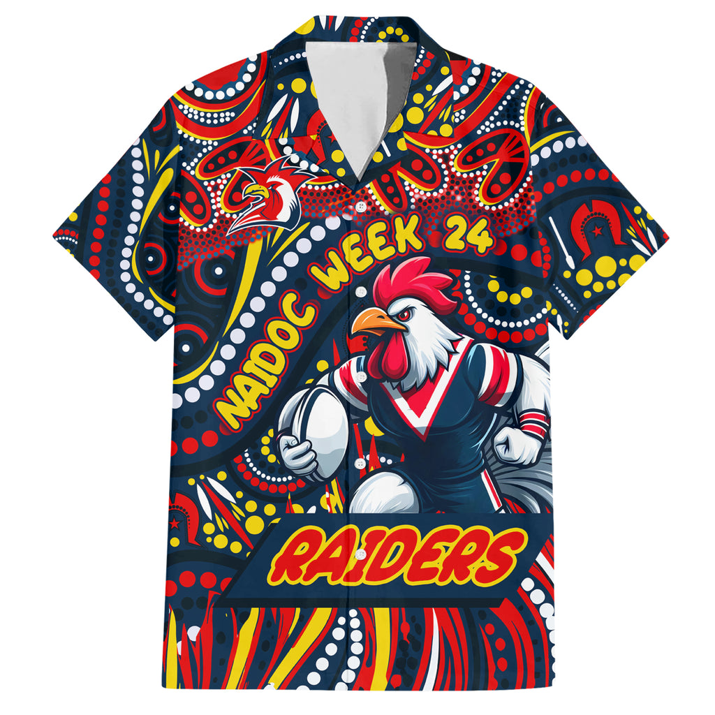 Custom Australia NAIDOC Week 2024 Hawaiian Shirt Sydney Roosters Mascot Keep The Fire Burning