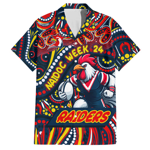 Custom Australia NAIDOC Week 2024 Hawaiian Shirt Sydney Roosters Mascot Keep The Fire Burning