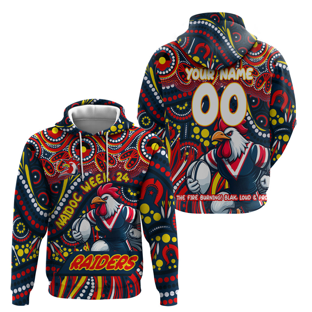 Custom Australia NAIDOC Week 2024 Hoodie Sydney Roosters Mascot Keep The Fire Burning