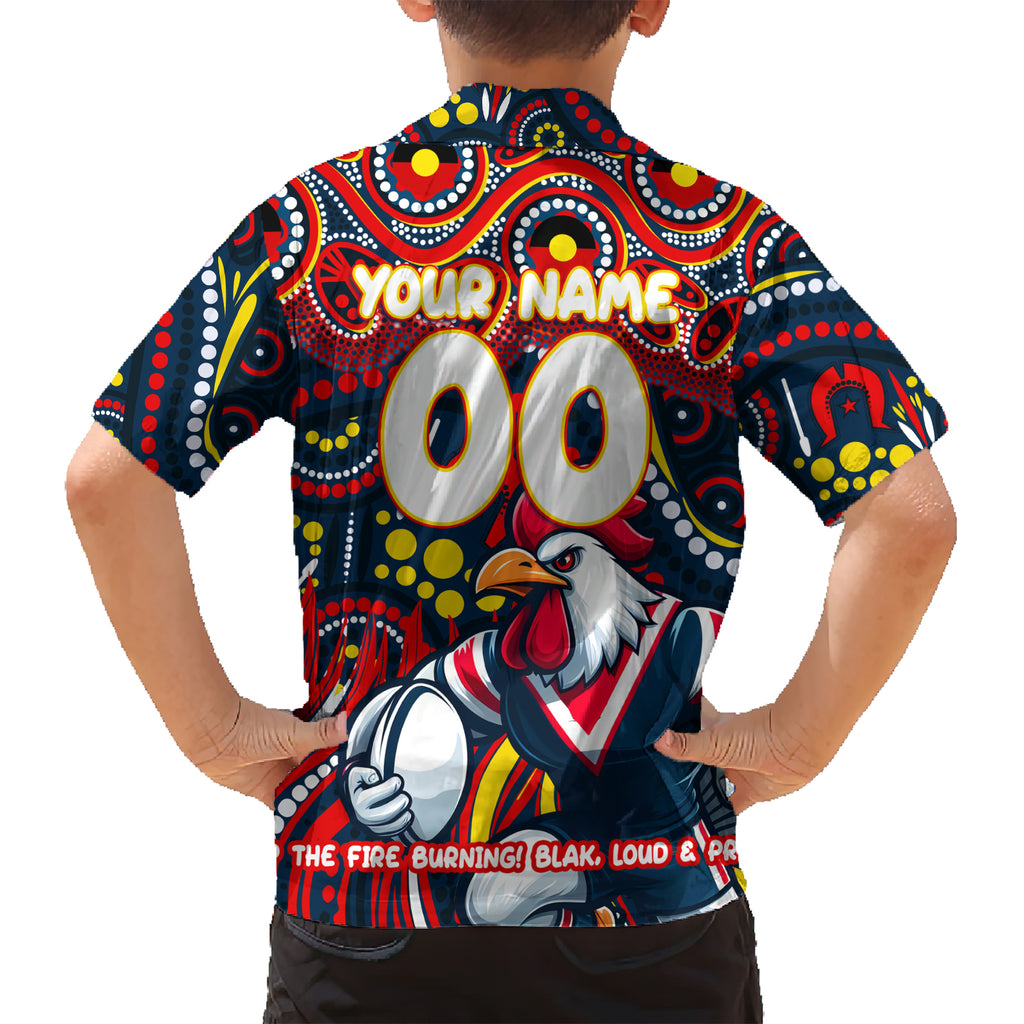 Custom Australia NAIDOC Week 2024 Kid Hawaiian Shirt Sydney Roosters Mascot Keep The Fire Burning