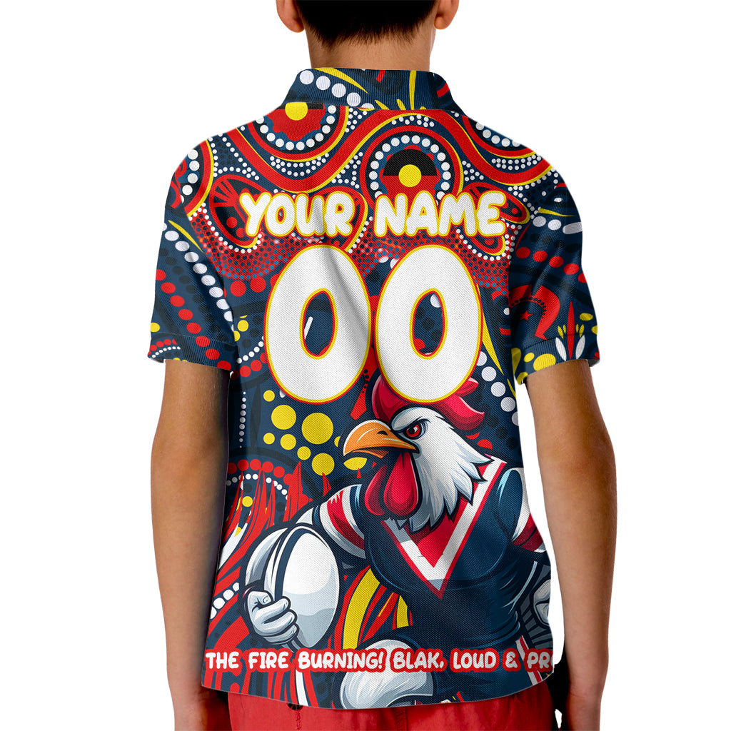 Custom Australia NAIDOC Week 2024 Kid Polo Shirt Sydney Roosters Mascot Keep The Fire Burning